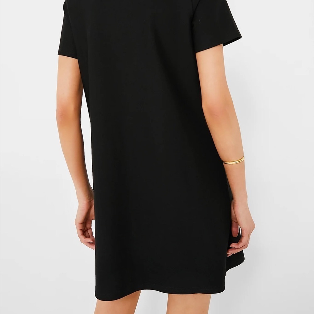 TUCKERNUCK Noir Ponte Wright Polo Dress Mini Black Vneck Sz M NEW - Picture 4 of 13